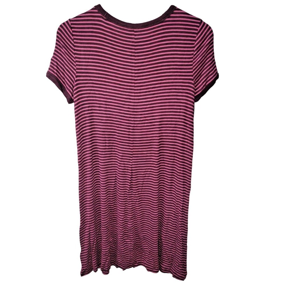 Gap Dress Women's Burgundy Small Pink Stripe Short Sleeve Stretch Ladies Wear